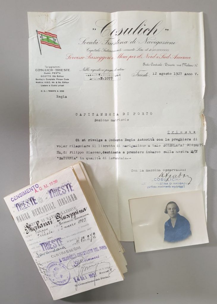 documents allowing Giuseppina Skerlavai to embark 