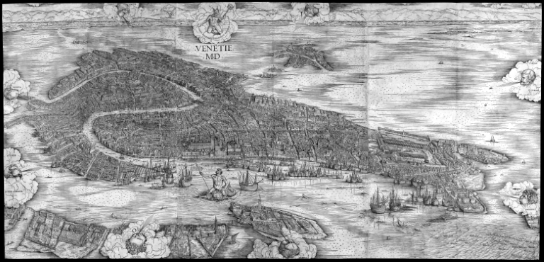 Venezia e Arsenale su una mappa
