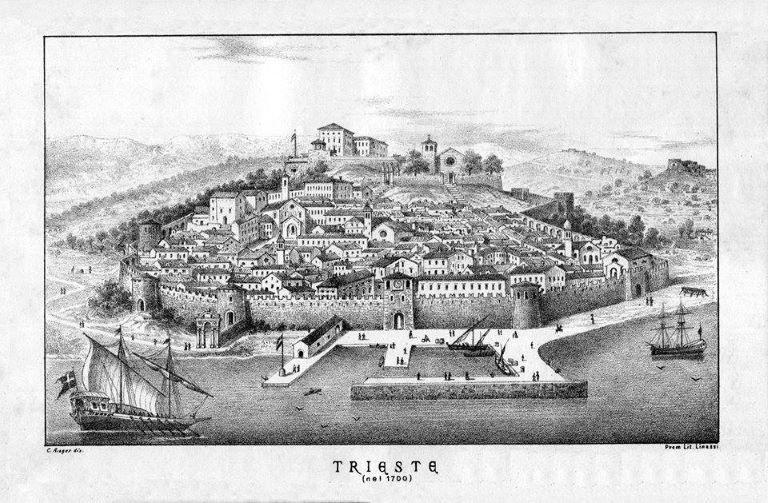 Map of Trieste at the beginning of the 18th century